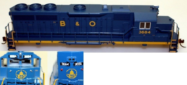 (image for) Loco Body Shell - Baltimore & Ohio #3684 ( HO GP40 )